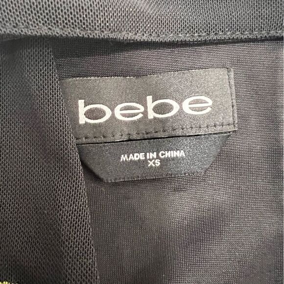 Bebe Mock Neck Floral Embroidered Mesh Dress - Picture 7 of 14